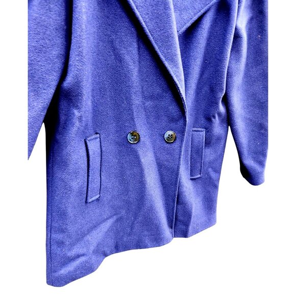 Vintage Royal Blue Union Made Wool Coat Size 9 Double-Breasted USA Made - Picture 6 of 13